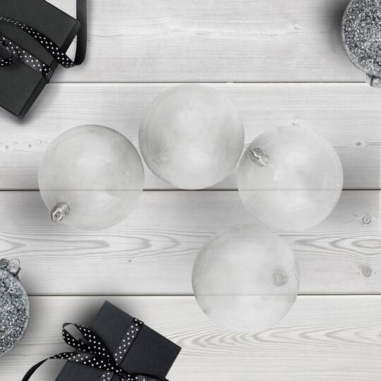 32ct. Clear Shatterproof Shiny Christmas Ball Ornaments